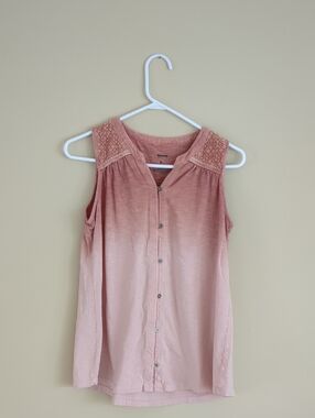 Small Sonoma Ombre Top Dip Dye Peach Salmon Color